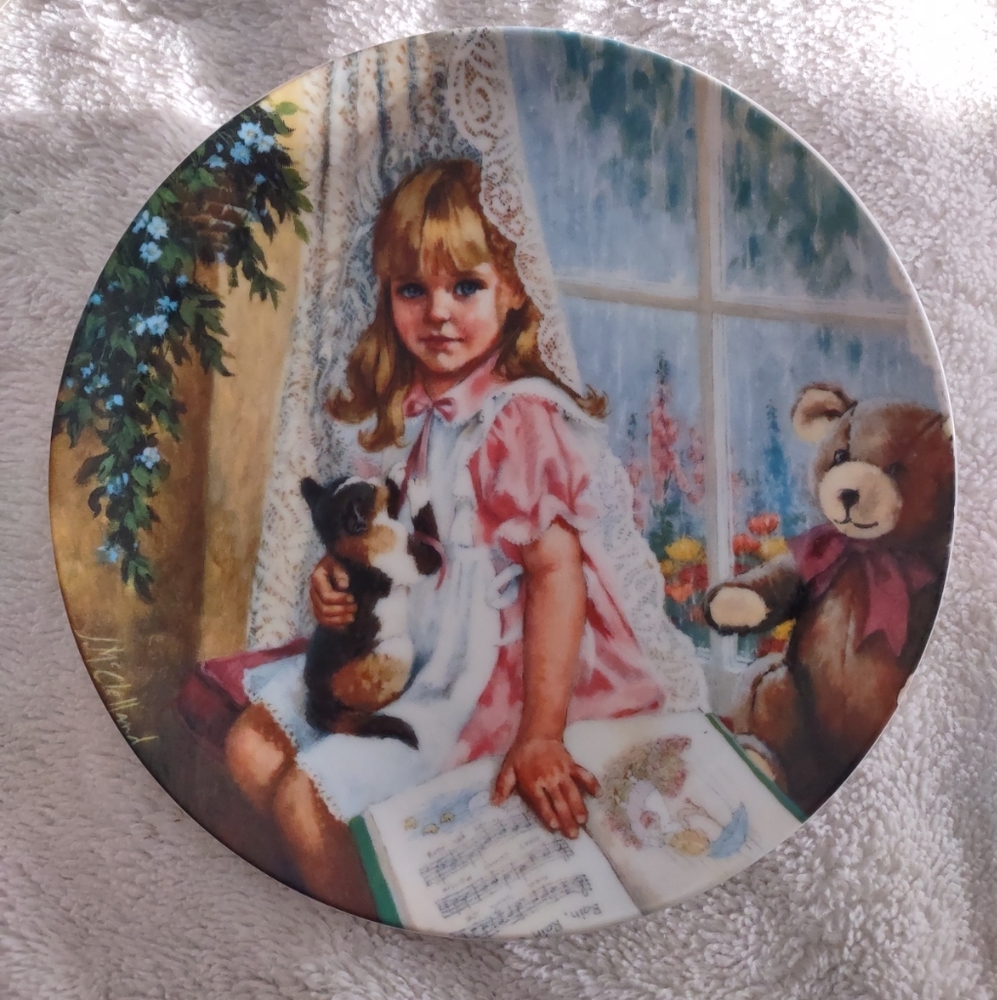 Edwin M Knowles collector's plate 1989 rain rain go away unisex
